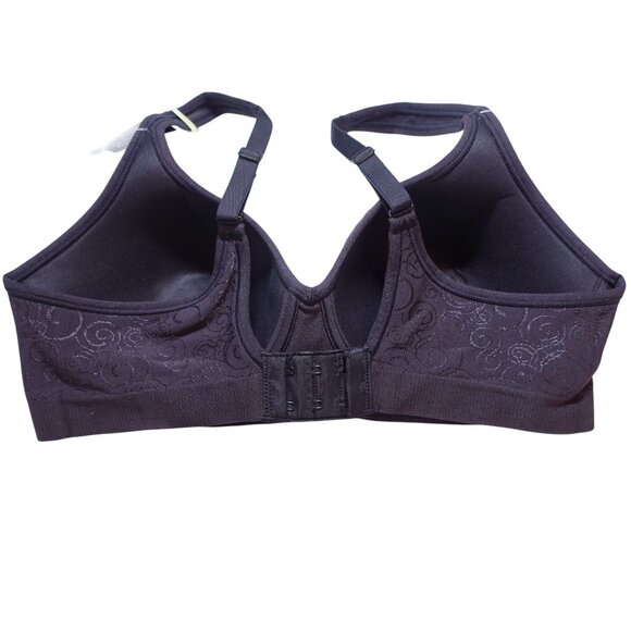 NWT Bali Comfort Revolution Wireless Bra Sz 36B Black Swirl Full Coverage DF3463 - Picture 8 of 8